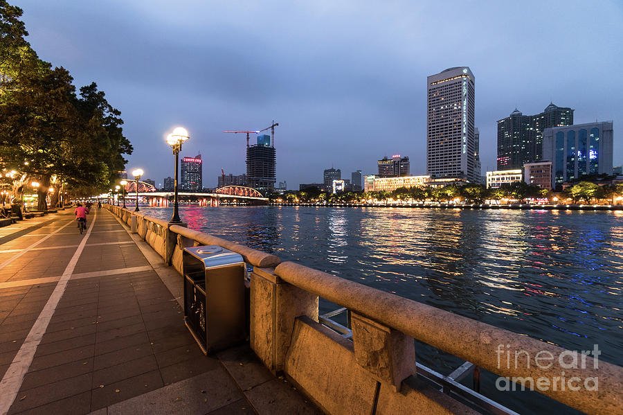 The promenade along the Pearl river in the heart of Guangzhou #1 Photograph by Didier Marti
