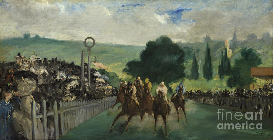The Races at Longchamp Painting by Edouard Manet