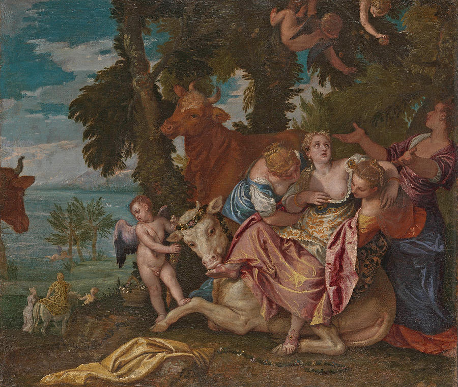 The Rape of Europa #4 Painting by Paolo Veronese