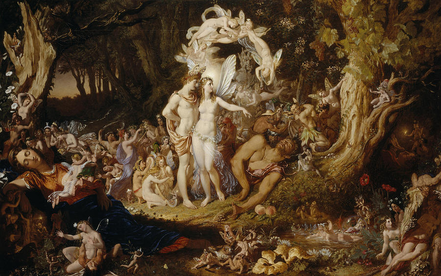 Fairy Painting - The Reconciliation of Oberon and Titania #1 by Sir Joseph Noel Paton