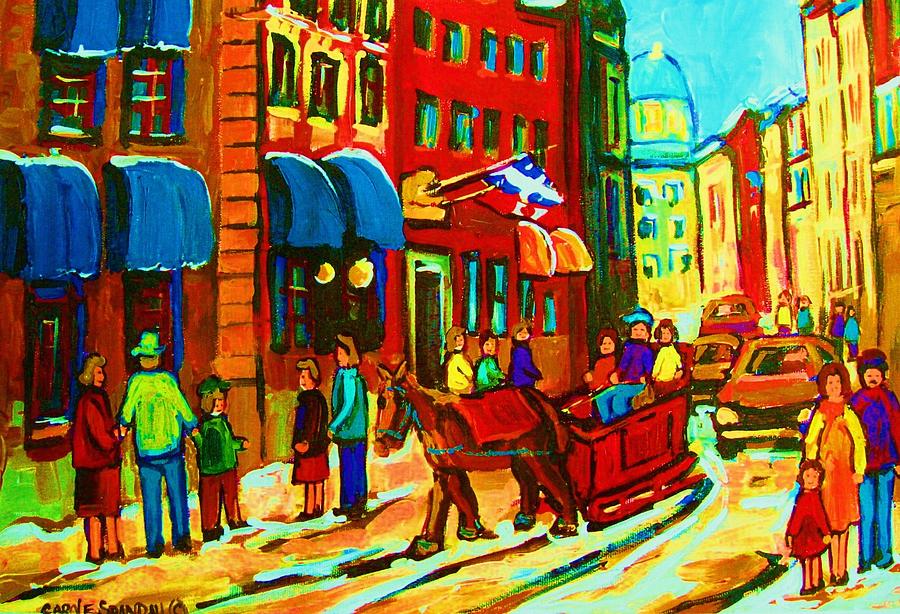 The Red Sled #1 Painting by Carole Spandau