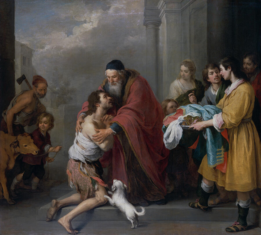 The Return of the Prodigal Son #4 Painting by Bartolome Esteban Murillo