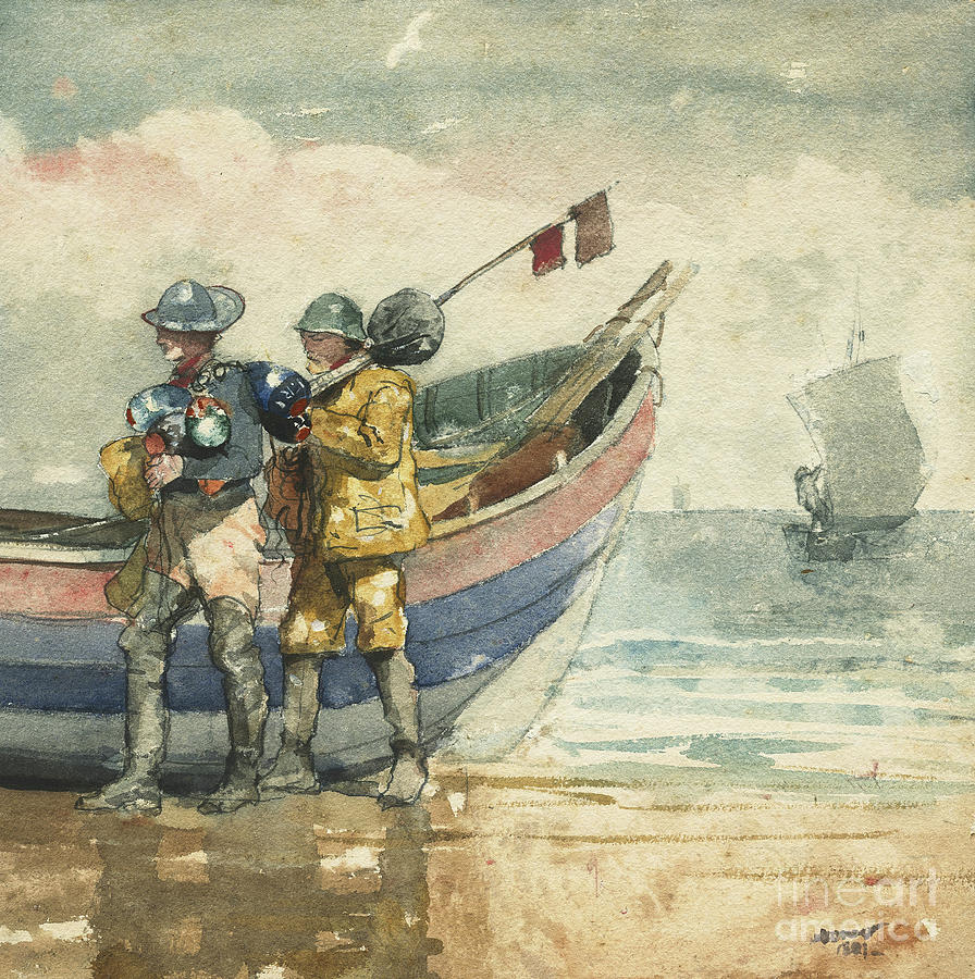 Winslow Homer Painting - The Return, Tynemouth by Winslow Homer by Winslow Homer