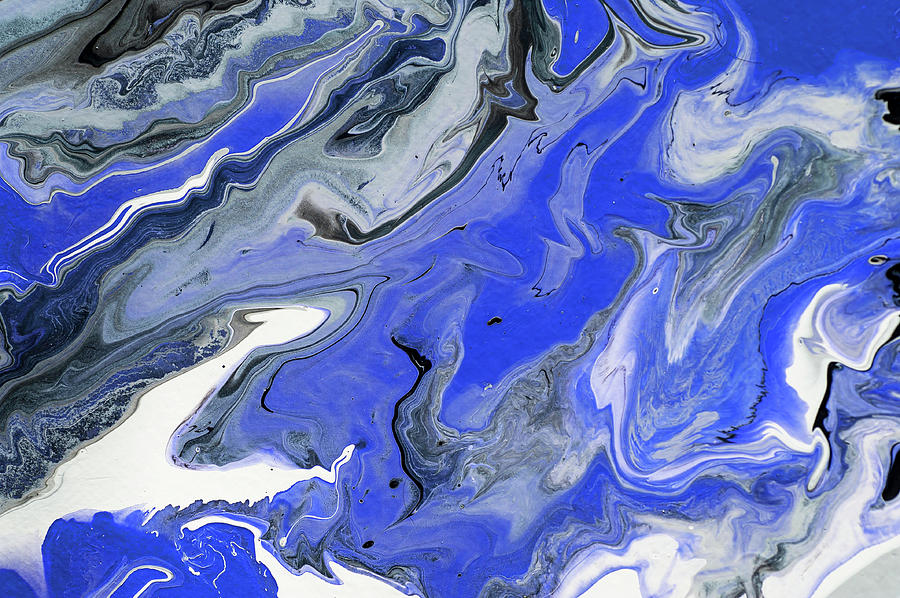 Abstract Photograph - The Rivers Of Babylon Fragment. 2. Abstract Fluid Acrylic Painting by Jenny Rainbow