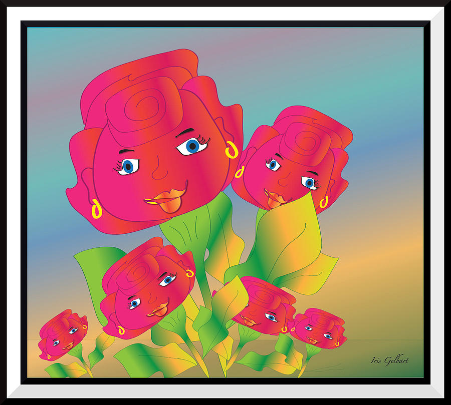 The Rose Family #2 #2 Digital Art by Iris Gelbart