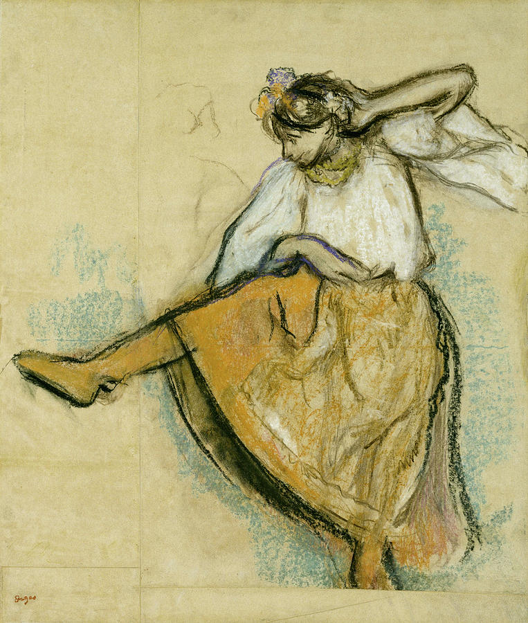 Russian Pastel - The Russian Dancer  #1 by Edgar Degas