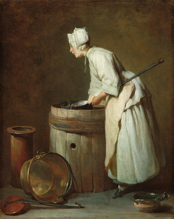 The Scullery Maid #1 Painting by Jean-Simeon Chardin