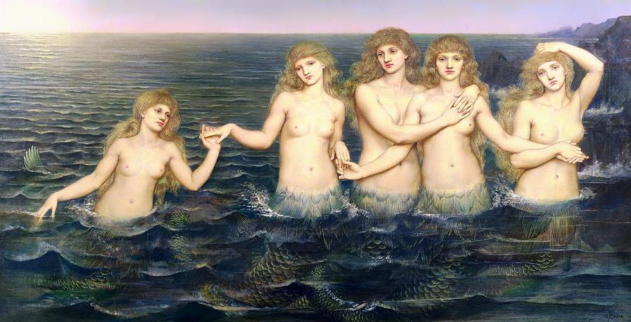 Vintage Painting - The Sea Maidens #1 by Mountain Dreams