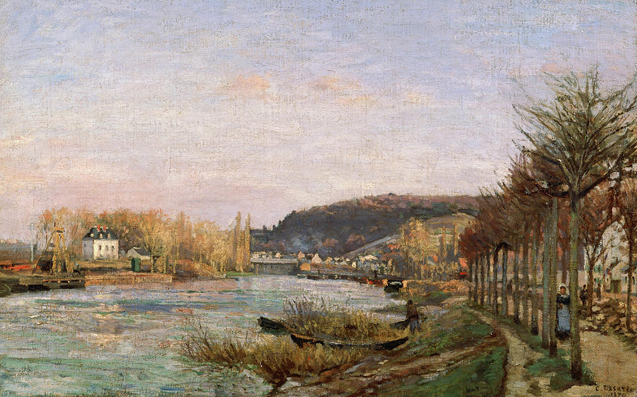 Camille Pissarro Painting - The Seine at Bougival #1 by Camille Pissarro