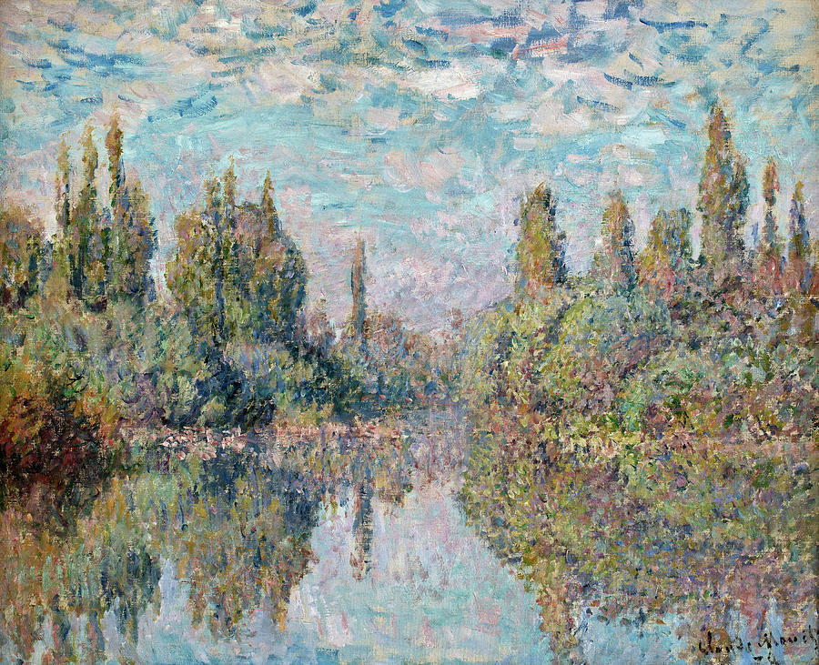 The Seine At Vetheuil Painting By Claude Monet Pixels