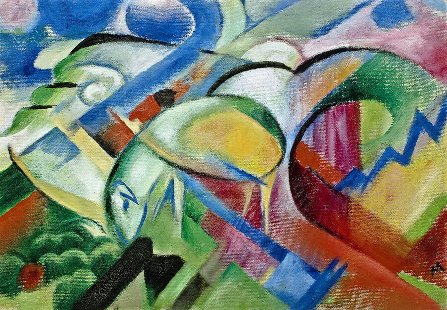 The Sheep #5 Painting by Franz Marc