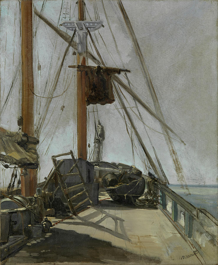 The ships deck  #4 Painting by Edouard Manet