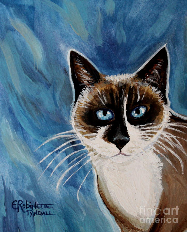 The Siamese Cat #1 Painting by Elizabeth Robinette Tyndall
