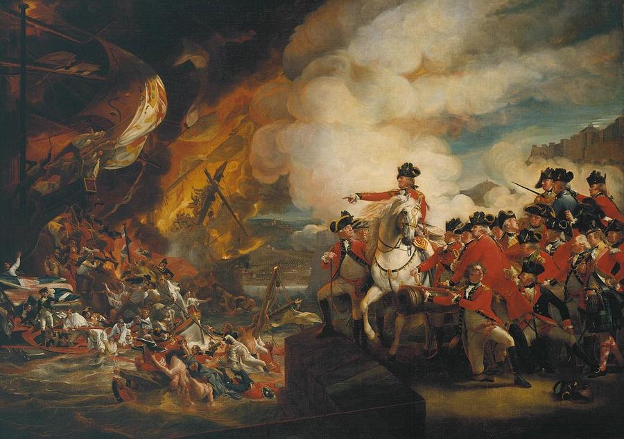 The Siege and Relief of Gibraltar #1 Painting by John Singleton