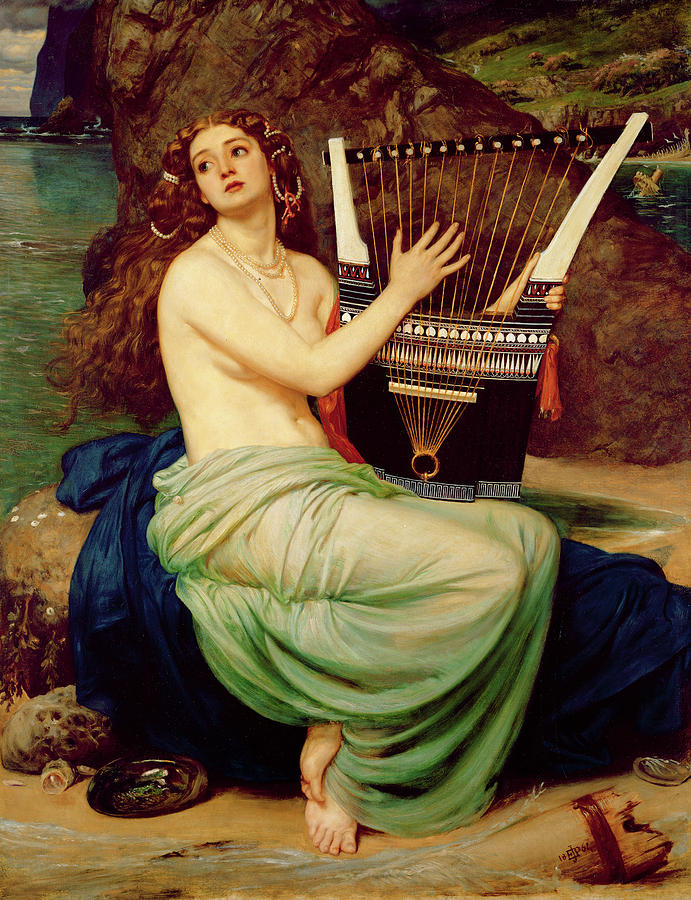Music Painting - The Siren #1 by Sir Edward John Poynter