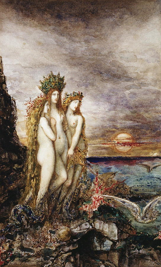 Mermaid Painting - The Sirens #1 by Gustave Moreau