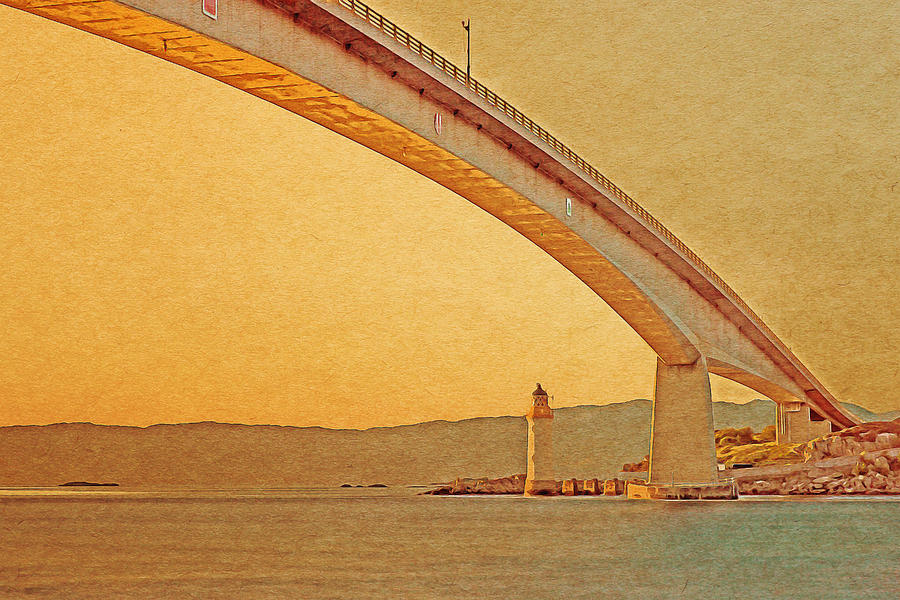 The Skye Bridge and Kyleakin Lighthouse #1 Digital Art by Anthony Murphy
