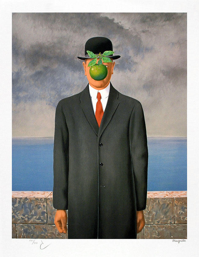 The Son Of Man Painting by Rene Magritte