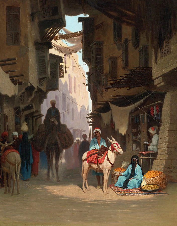 The Souk #1 Painting by Charles-Theodore Frere