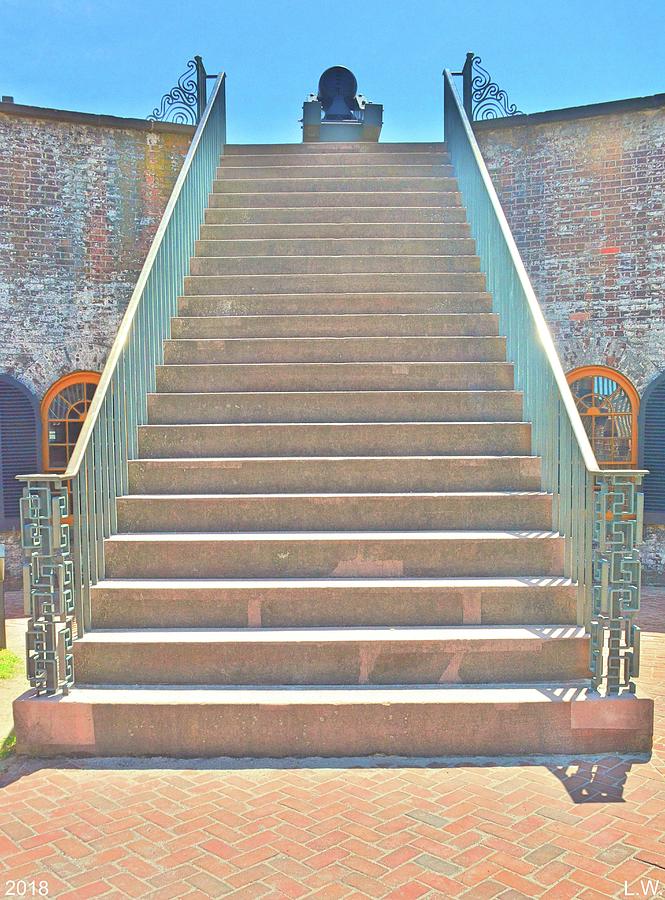  The Stairs At Fort Macon North Carolina  Photograph by Lisa Wooten