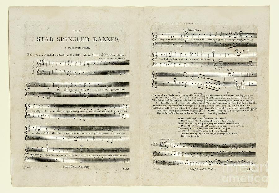 The Star Spangled Banner Drawing by Francis Scott Key