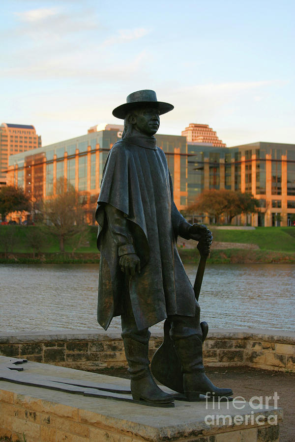 Austin Photograph - The Stevie Ray Vaughan Statue is a favorite tribute to blues gui #1 by Dan Herron