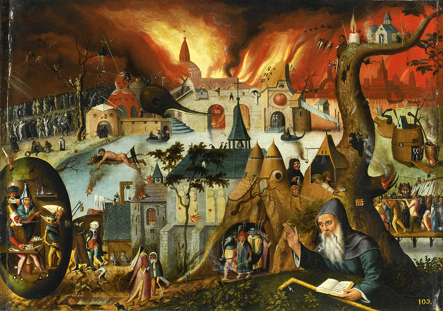 The Temptation Of Saint Anthony Painting by Follower of Hieronymus Bosch
