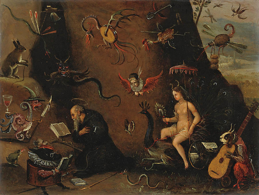 The Temptation of Saint Anthony #2 Painting by Pieter Huys