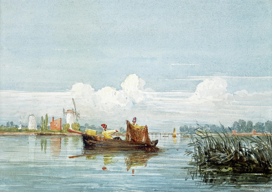 The Thames at Battersea #1 Painting by David Cox