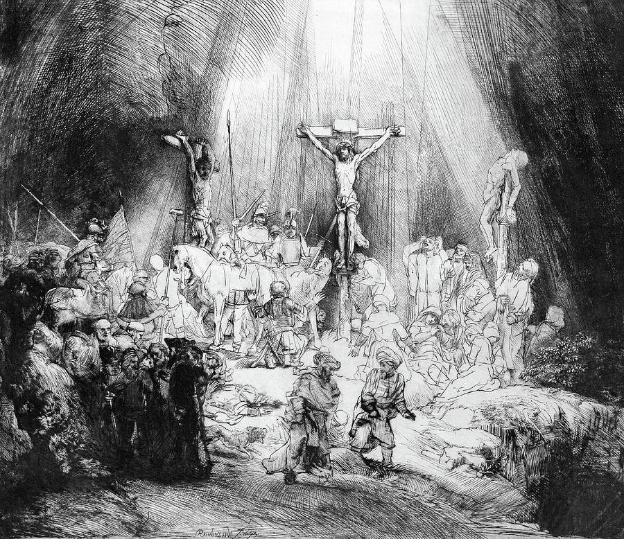 The Three Crosses #1 Relief by Rembrandt