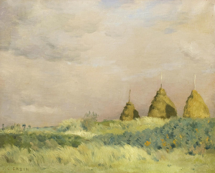 The three stacks #1 Painting by Jean-Charles Cazin