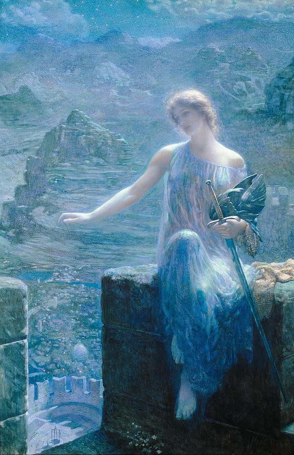 The Valkyries Vigil #1 Painting by Edward Robert Hughes