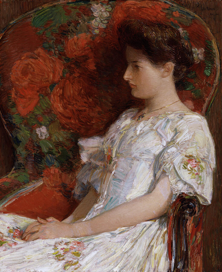 Childe Hassam Painting - The Victorian Chair #2 by Childe Hassam