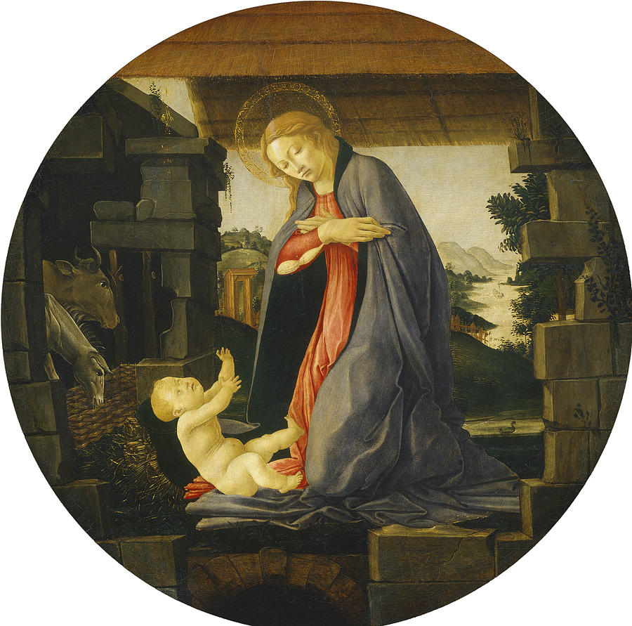 The Virgin Adoring The Child Painting