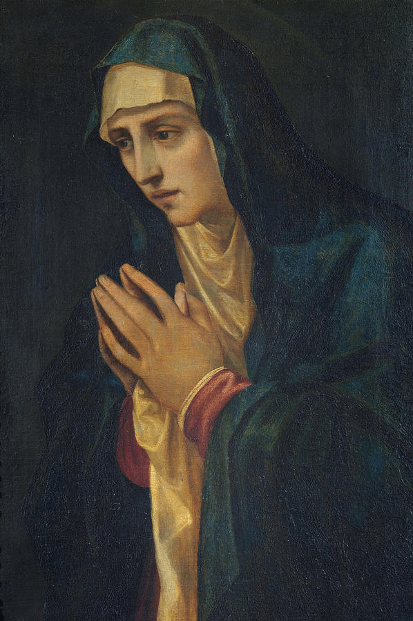 Madonna Painting - The Virgin in contemplation #1 by Titian