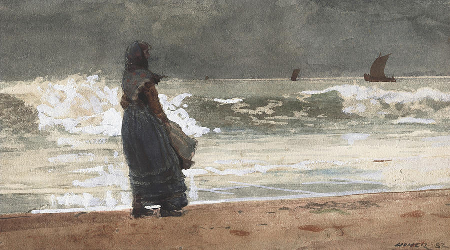 The Watcher, Tynemouth Painting by Winslow Homer