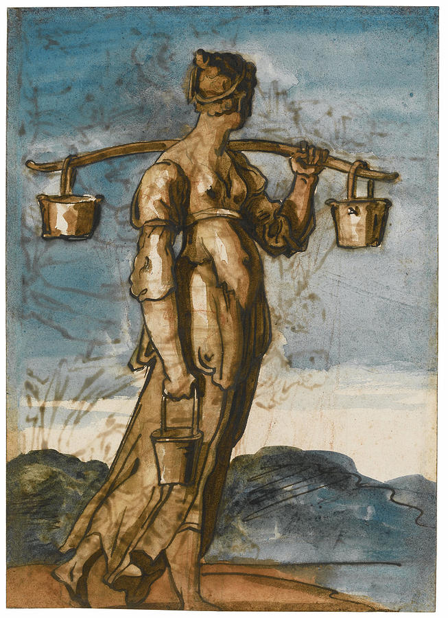 The Water Carrier #1 Drawing by Theodore Gericault