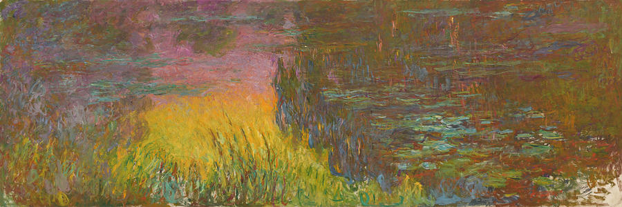 water lilies setting sun monet