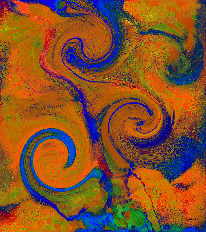 The Wave Of Truth 2 Gold Vertical        Digital Art by Lesa Fine