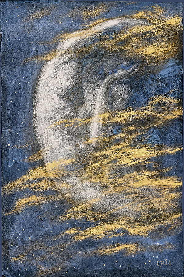 The Weary Moon #2 Drawing by Edward Robert Hughes