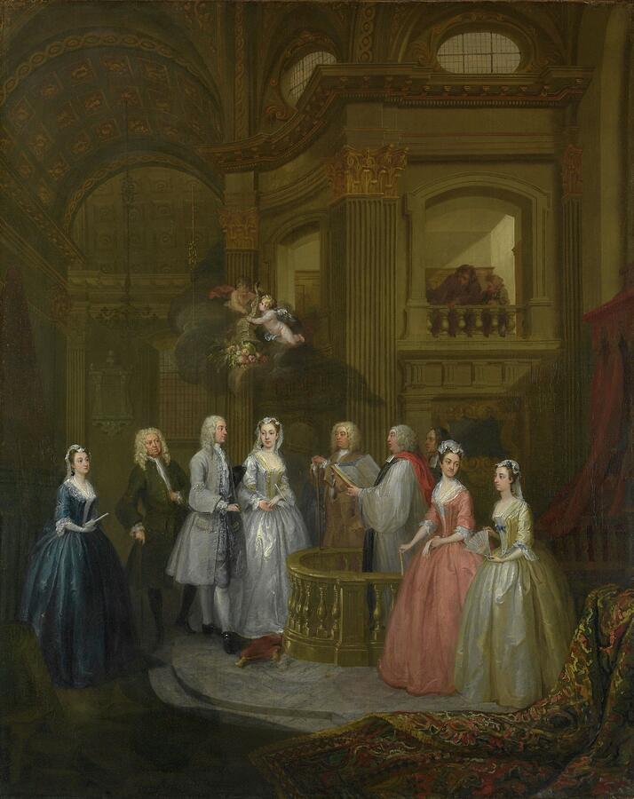 The Wedding of Stephen Beckingham and Mary Cox, from 1729 Painting by William Hogarth