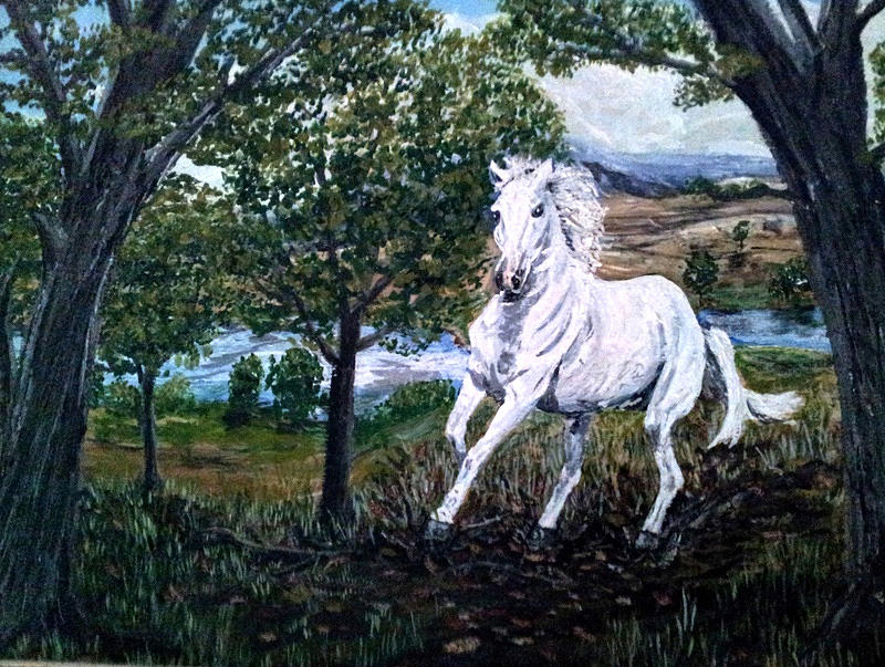 The White Horse #2 Painting by Mackenzie Moulton