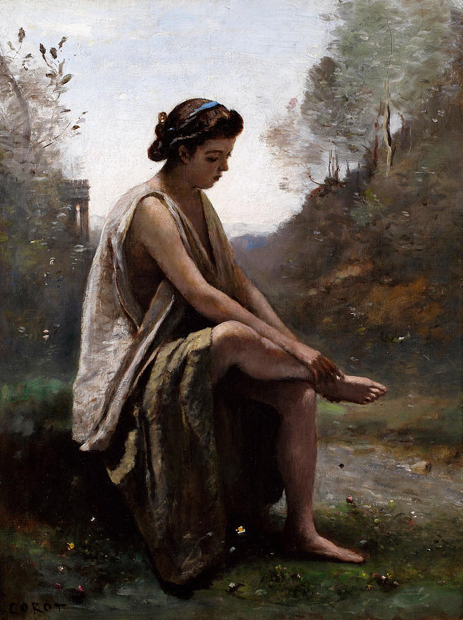 Greek Painting - The Wounded Eurydice #1 by Jean-Baptiste-Camille Corot