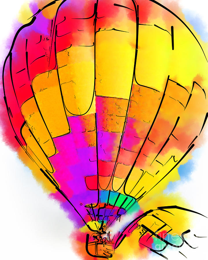 The Yellow And Red Balloon Digital Art by Kirt Tisdale
