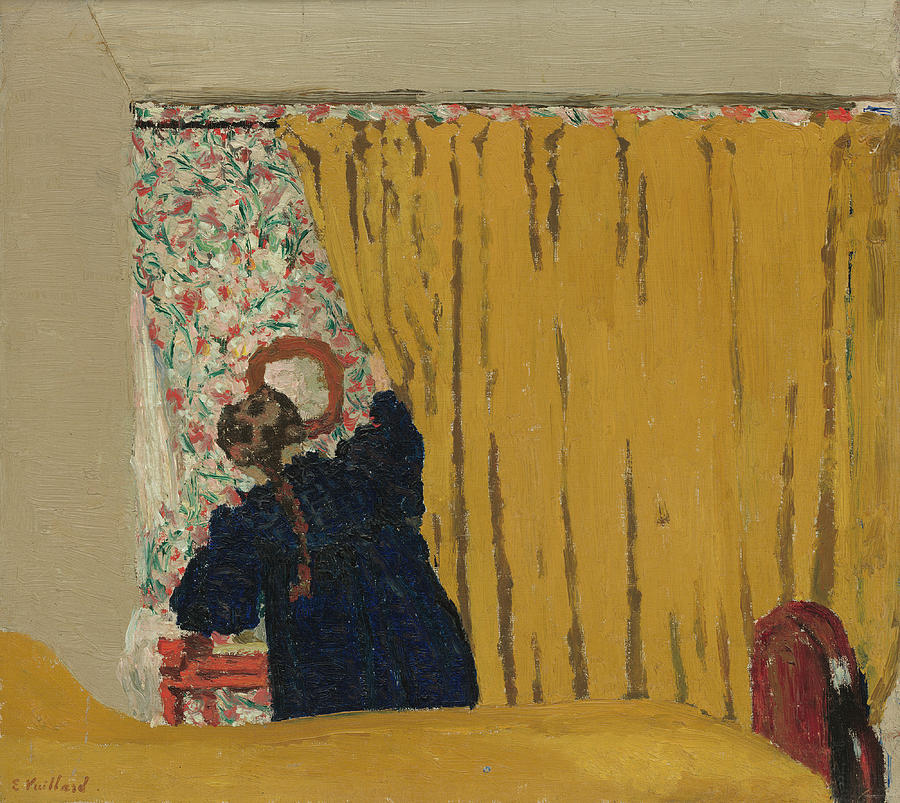 The Yellow Curtain #1 Painting by Edouard Vuillard