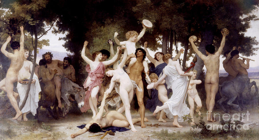 Nude Painting - The Youth of Bacchus by William-Adolphe Bouguereau