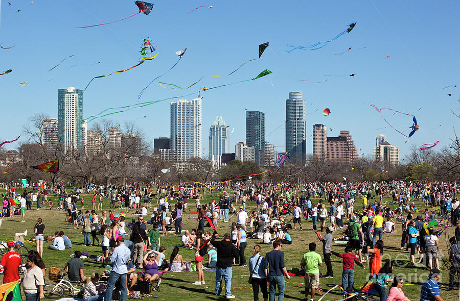 Austin Photograph - The Zilker Park Kite Festival is an annual event the longest consecutive running Kite Festival in the country #1 by Dan Herron
