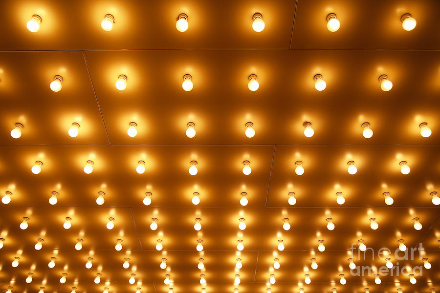 Broadway Photograph - Theater Lights in Rows #1 by Paul Velgos