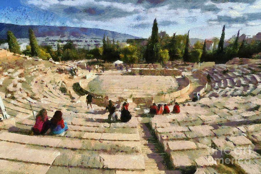 Theater of Dionysus #2 Painting by George Atsametakis