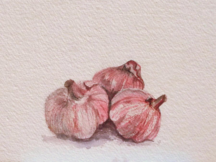 Still Life Painting - Theres Never Too Much Garlic #1 by Nicole Curreri
